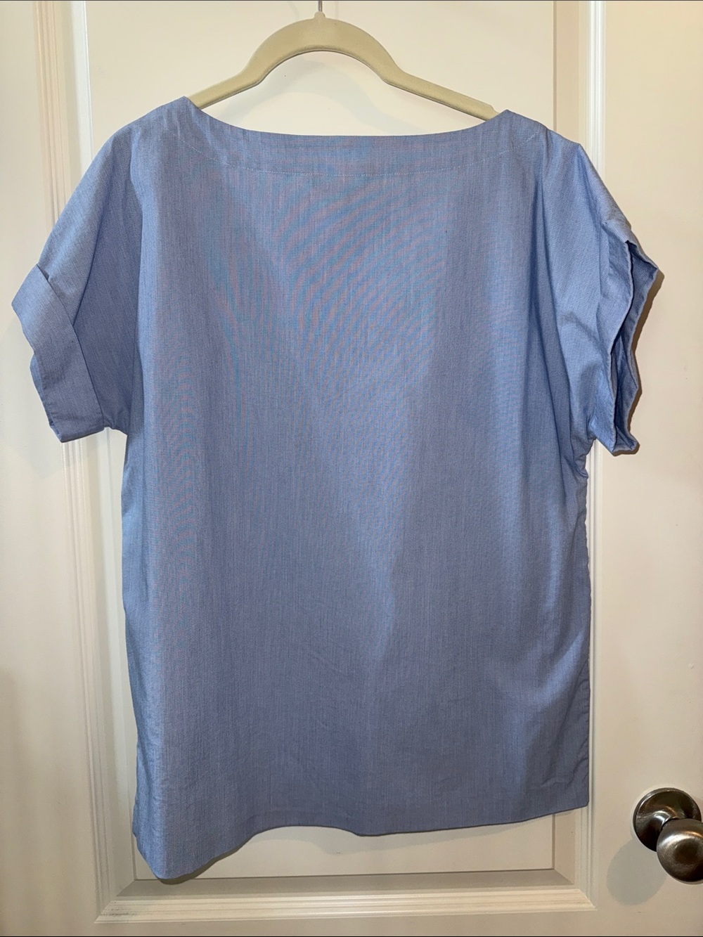 Banana Republic Powder Blue Boatneck Short Sleeve Blouse - Picture 6 of 8